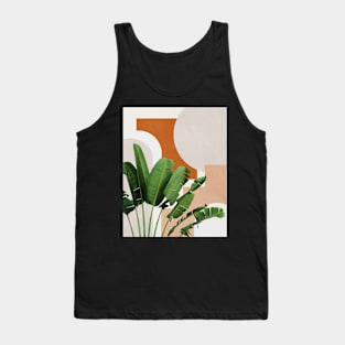 Abstract shapes art, Tropical banana leaves, Mid century modern art Tank Top